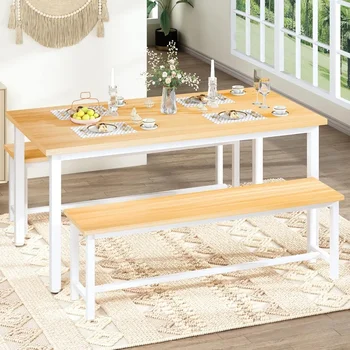 Бильярдный стол для ресторана Компактная кухонная мебель Бежевый деревянный обеденный стол 43,3 дюйма x 23,6 дюйма x 28,5 дюйма (43 с) Без груза