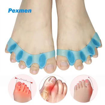 Pexmen 2 шт. Гелевый разделитель пальцев ног Прокладка для мужчин и женщин Корректор косточек для коррекции Восстановление пальцев ног до их первоначальной формы