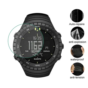 3 шт. Мягкая прозрачная защитная пленка из ТПУ для часов Suunto Core для часов GPS Sport Полностью Черный Защитная пленка для экрана смарт-часов (не стеклянная