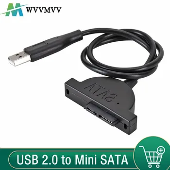 USB 2.0 на Mini Sata II 7 + 6 13-контактный адаптер для ноутбука CD / DVD ROM Slimline Привод Преобразователь Кабель Винты Устойчивый Стиль 1 шт.