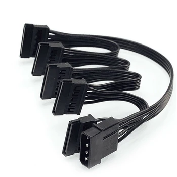 4-контактный кабель питания IDE к 5 портам 4-контактный Molex к мульти порту SATA 18AWG Провод Шнур питания для жесткого диска HDD SSD ПК