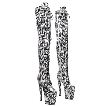 LAIJIANJINXIA Новая мода PU Upper 20 см / 8 дюймов Pole Dancing Shoes Высокий каблук платформа Женщины Современные сапоги выше колена 420
