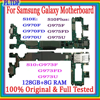 128 ГБ Оригинальная разблокированная материнская плата для материнской платы Samsung Galaxy S10Plus G975F / FD G975U S10 G973F / FD G973U S10E G970F / FD G970U
