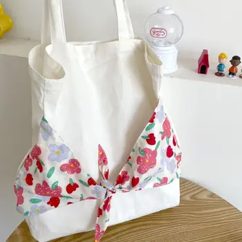 Цветочная сумка через плечо Сумка на одно плечо Холщовая сумка-бабочка большой емкости Пляжная сумка