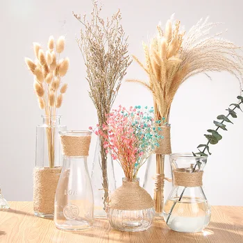 креативная прозрачная стеклянная ваза Современная минималистичная гидропонная ваза Скандинавские украшения для дома Украшение вазы Ваза для сухоцветов