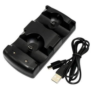  для Playstation 3 Gamepad Двойной держатель для зарядки Док-станция Подставка для зарядного устройства + USB-кабель питания Шнур для PS3 Move Controller Аксессуары