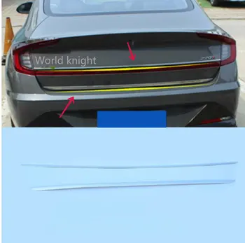  Отделка заднего бампера автомобиля Наклейка на заднюю крышку багажника Подходит для Hyundai Sonata 10th 2020 2021 Полосы из нержавеющей стали
