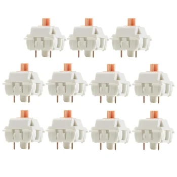 10 шт. Линейные переключатели Тактильные переключатели клавиатуры 3 контакта 70 млн щелчков для механических клавиатурAxis White Panda Switch