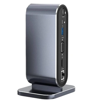 USB 3.0 док-станция USB C Hub Док-станция для ноутбука с дисплеем Док-станция USB 3.0 Адаптер для компьютера Windows Mac