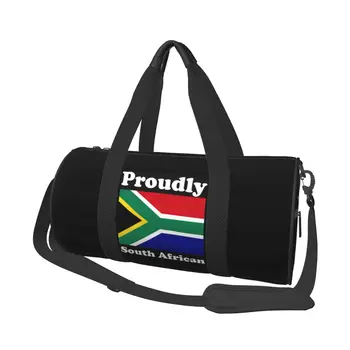 С гордостью южноафриканская спортивная сумка Забавные прохладные водонепроницаемые спортивные сумки Спортивные аксессуары Дорожная сумка Винтажная сумка для фитнеса для мужчин и женщин